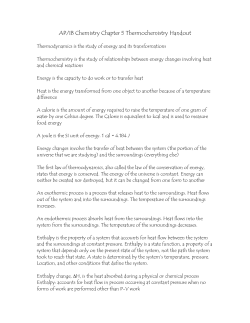AP/IB Chemistry Chapter 5 Thermochemistry Handout