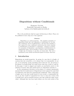 Dispositions without Conditionals