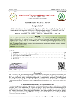 Health Benefit Health Benefits of Lime: A Review