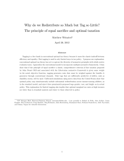 Why do we Redistribute so Much but Tag so Little? The principle of