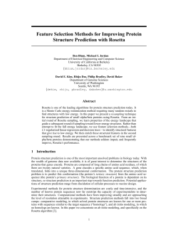 Feature Selection Methods for Improving Protein Structure
