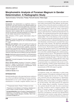 Morphometric Analysis of Foramen Magnum in