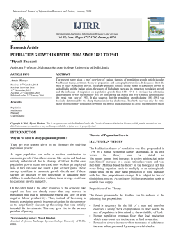 POPULATION GROWTH IN UNITED INDIA SINCE 1881 TO 1941