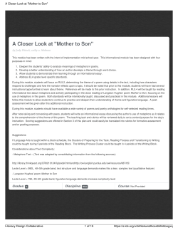 A Closer Look at Mother to Son