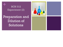 Preparation and Dilution of Solutions