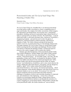 Postcolonial Gothic and The God of Small Things: The Haunting of