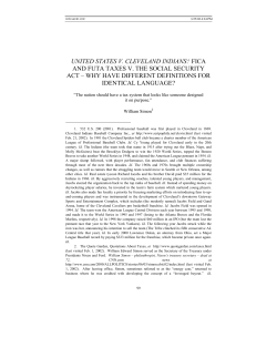 United States v. Cleveland Indians: FICA and FUTA Taxes v. The