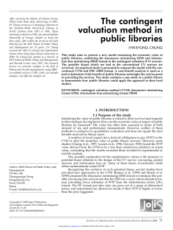 The contingent valuation method in public libraries