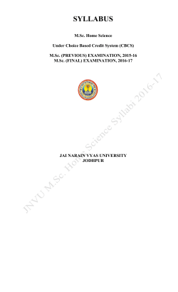 M.Sc HomeScience CBCS