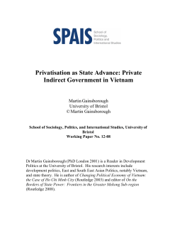 Privatisation as State Advance: Private Indirect