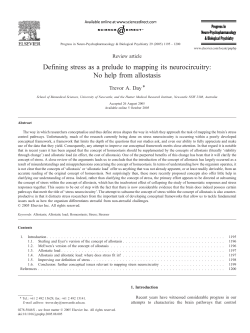 Defining stress as a prelude to mapping its