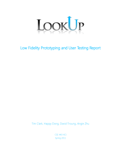 Low Fidelity Prototyping and User Testing Report