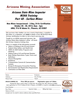 Arizona State Mine Inspector MSHA Training Part 48