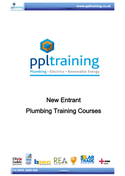 New Entrant Plumbing Training Courses