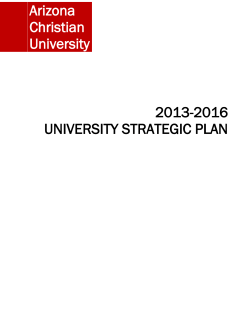 2013-2016 UNIVERSITY Strategic plan