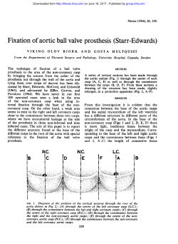 Fixation of aortic ball valve prosthesis (Starr-Edwards)