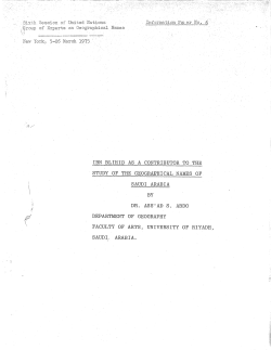 SAUDI ARABIA DEPARTMENT OF GEOGRAPHY