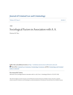 Sociological Factors in Association with AA