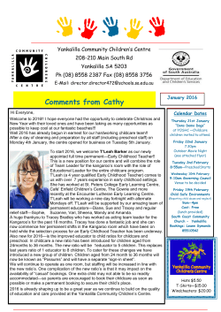 Comments from Cathy - Yankalilla Community Children`s Centre