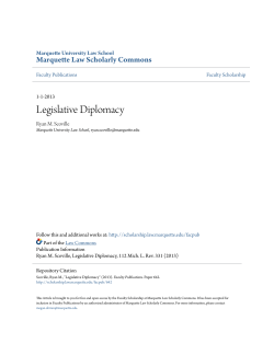 Legislative Diplomacy - Marquette Law Scholarly Commons