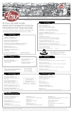 Lunch Menu - Flour Restaurant