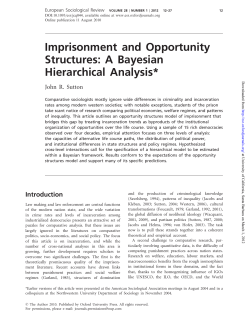 Imprisonment and Opportunity Structures: A