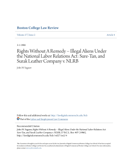 Illegal Aliens Under the National Labor Relations Act