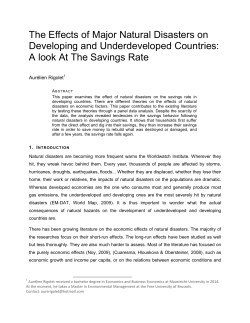 The Effects of Major Natural Disasters on Developing and