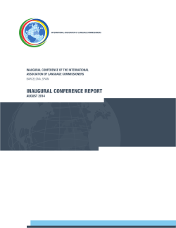 inaugural conference report - International Association of Language