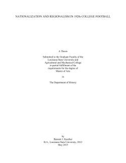 NATIONALIZATION AND REGIONALISM IN 1920s COLLEGE