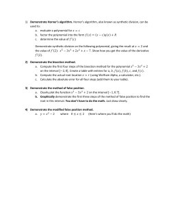 1) Demonstrate Horner`s algorithm. Horner`s algorithm, also known