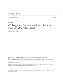 Challenges and Opportunities Facing Religious Freedom in the