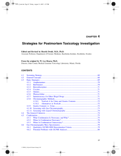 Strategies for Postmortem Toxicology Investigation