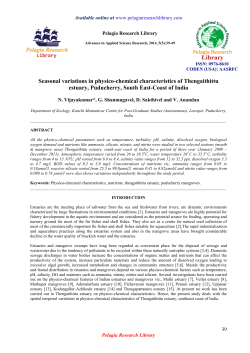 Seasonal variations in physico-chemical characteristics of