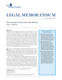 The Pressing Need for Mens Rea Reform
