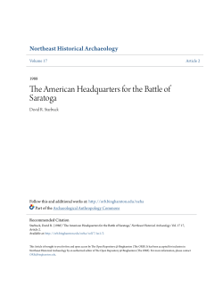 The American Headquarters for the Battle of Saratoga