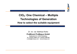 ClO2 : One Chemical &ndash; Multiple Technologies of Generation