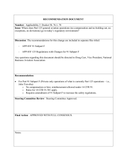 Part 125/135 ARC Recommendations