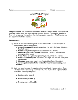 Food Web Project - Plain Local Schools