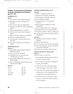 Chapter 14: Punctuation (End Marks, Commas, Semicolons, and