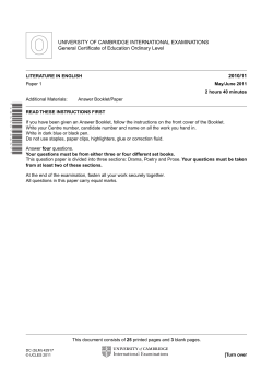 UNIVERSITY OF CAMBRIDGE INTERNATIONAL