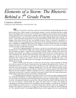 Elements of a Storm - Writing and Rhetoric @ UCF
