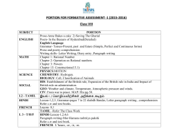 PORTION FOR FORMATIVE ASSESSMENT -1 (2015
