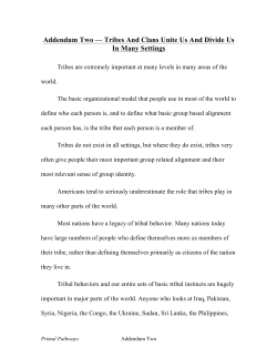 Addendum Two - Tribes and Clans Unite Us and Divide Us in Many