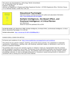 Multiple Intelligences, the Mozart Effect, and Emotional Intelligence
