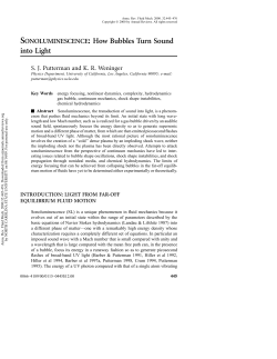 Sonoluminescence: How Bubbles Turn Sound into