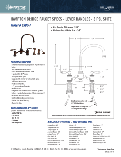 HAMPTON BRIDGE FAUCET SPECS - LEVER HANDLES