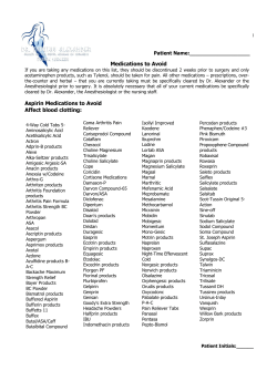Medications to Avoid Aspirin Medications to Avoid Affect blood clotting:
