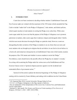 I Pledge Allegiance to Religion?