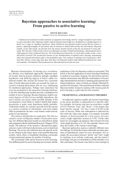Bayesian approaches to associative learning